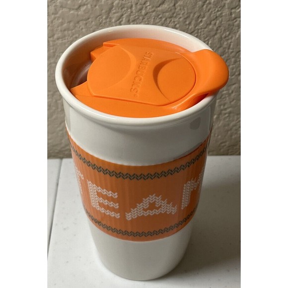 Starbucks Pumpkin Spice Latte Ceramic Travel Mug Fall Autumn PSL. Lid Rare 2016 - Picture 3 of 7